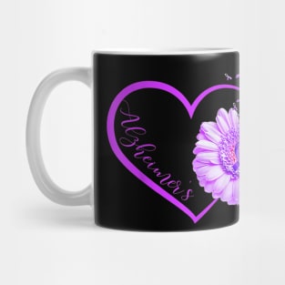 Funny Heart Alzheimers Awareness Purple Ribbon Gift Mug